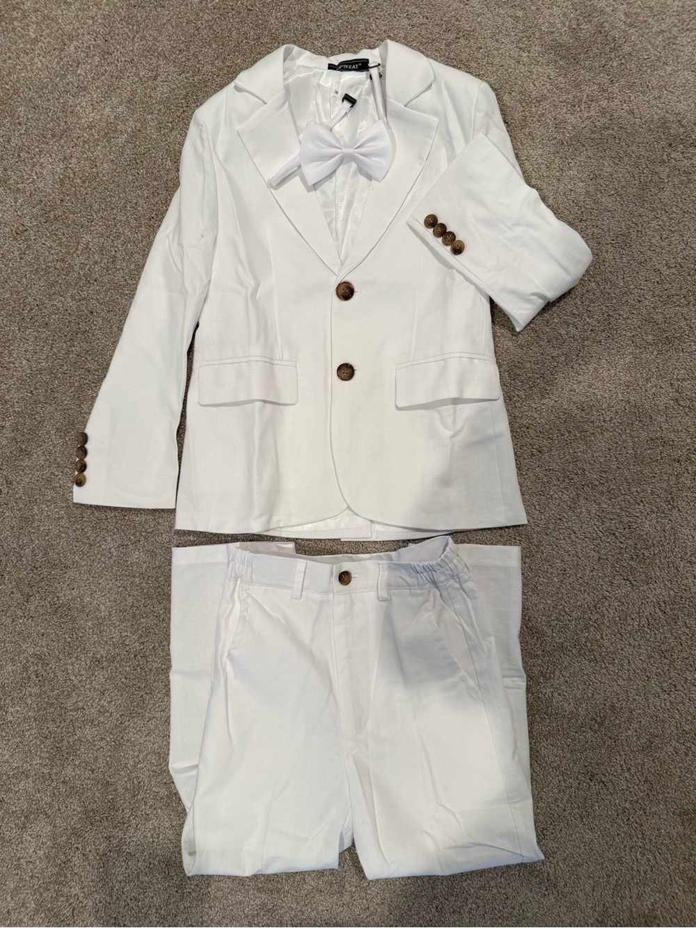 Boys’ White 3-Piece Suit Jacket & Pants | 8 YEARS OLD